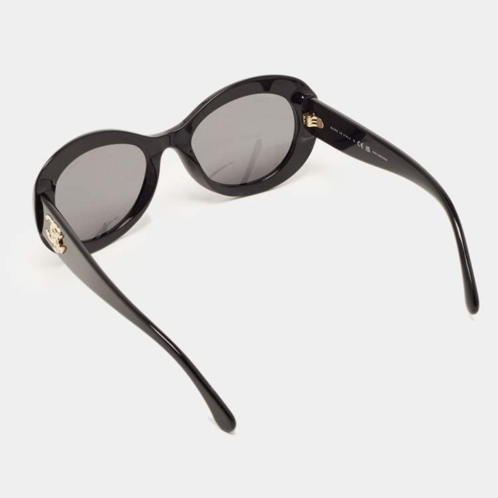 Brand New! Chanel CC Black 5469-B CC Oval Sunglasses SUNNIES POLARIZED - Picture 4 of 16